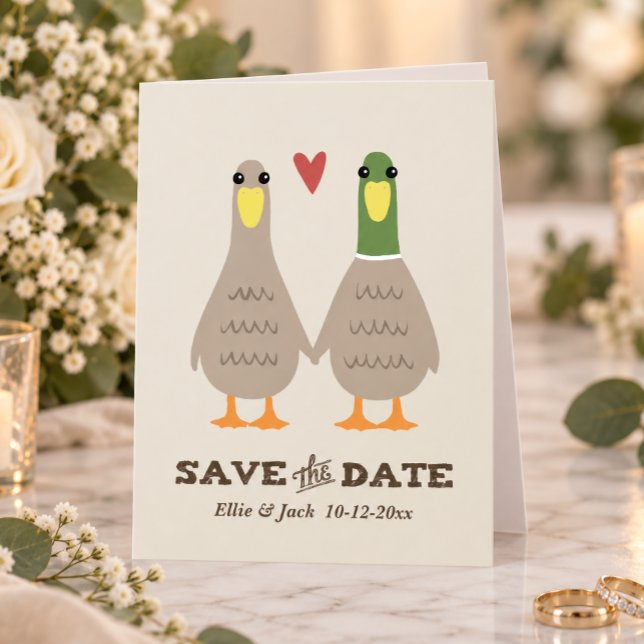 Anúncio de Salva a Data de Casamento de Patos de A (Criador carregado)