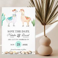 Anúncio de Salvação da Data do Casamento de Llama