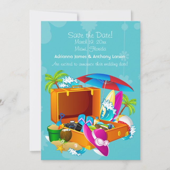 Anúncio de Salve o Dia para Fuga Tropical (Frente)