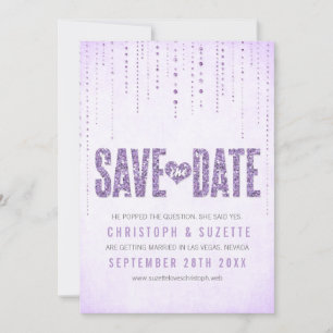 Anúncio de Save The Date com Brilho