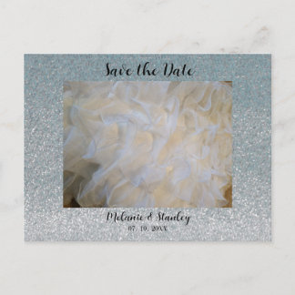 Anúncio de Save the Date com Brilho Falso Prateado