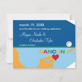 Anúncio de Save the Date com Etiqueta de Bagagem d