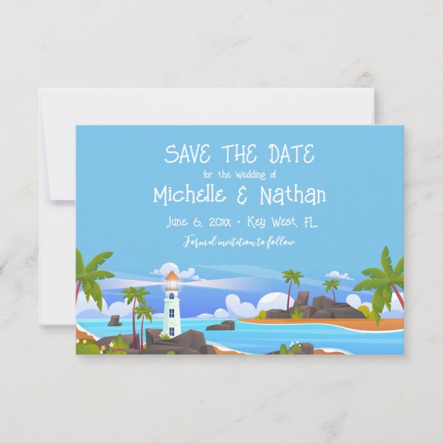 Anúncio de Save the Date com Farol  (Frente)
