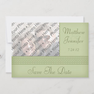 Anúncio de Save the Date com Foto Céltica Verde