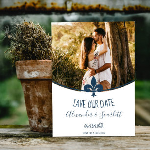 Anúncio de Save the Date com Foto da Fleur de Lis 