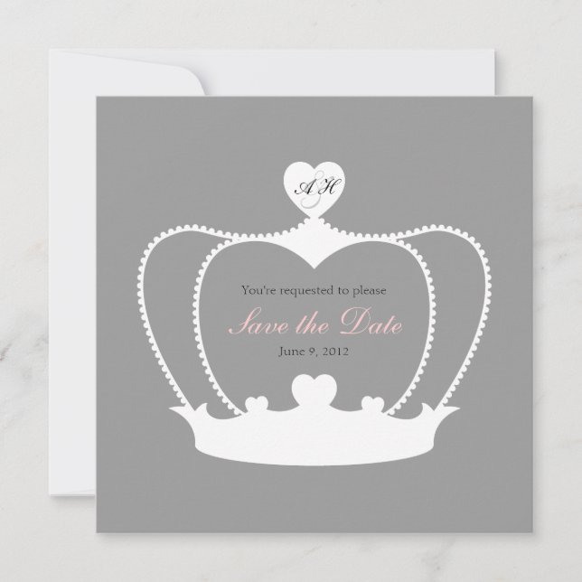 Anúncio de Save the Date com Monograma de Casament (Frente)