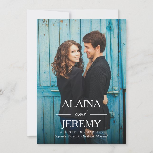 Anúncio de Save the Date com Nomes Lindos (Frente)