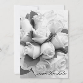 Anúncio de Save the Date com Rosas Brancas