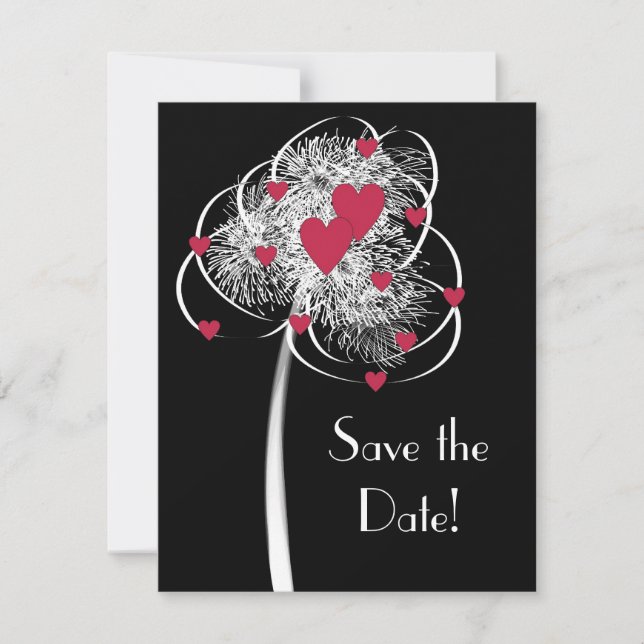 Anúncio de Save the Date da Árvore de Fogos de Art (Frente)