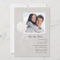 Anúncio de Save the Date da Foto Rosa de Prata