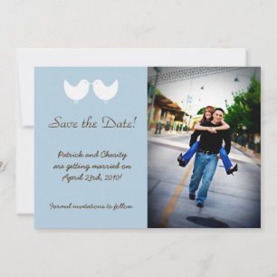 Anúncio de Save the Date de 5x7 com 2 Pássaros de
