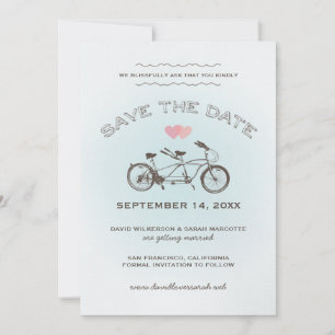 Anúncio de Save The Date de Bicicleta Tandem Azul