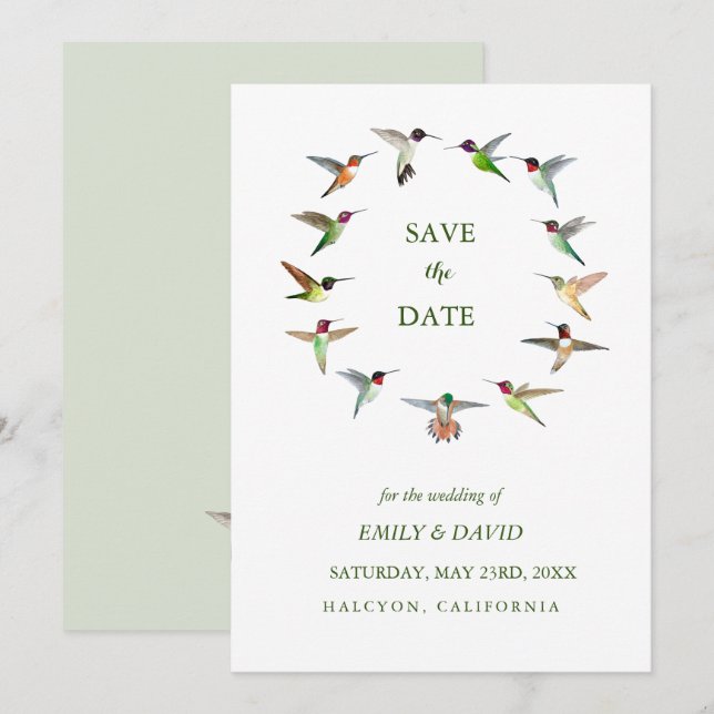 Anúncio de Save the Date de Casamento com Beija (Frente/Verso)