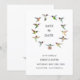 Anúncio de Save the Date de Casamento com Beija-fl