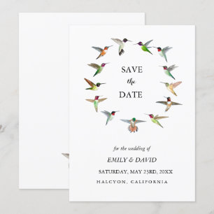 Anúncio de Save the Date de Casamento com Beija-fl