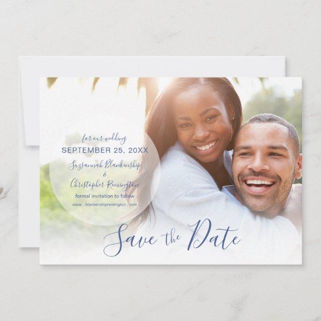 Anúncio de Save The Date de Casamento com Foto Per (Frente)