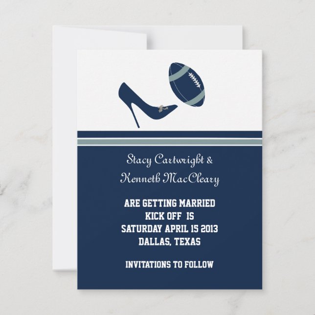 Anúncio de Save The Date de Casamento com Futebol  (Frente)