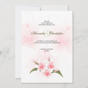Anúncio de Save The Date de casamento com lírios r