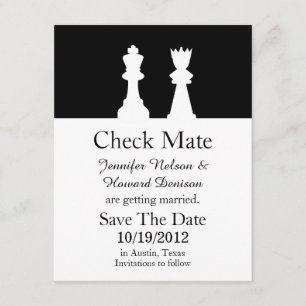 Anúncio de Save The Date de casamento de xadrez