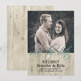 Anúncio de Save the Date de Casamento em Madeira R