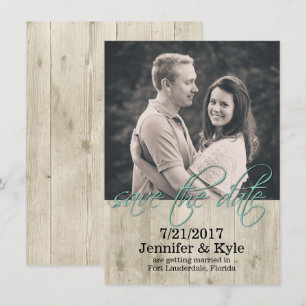 Anúncio de Save the Date de Casamento em Madeira R
