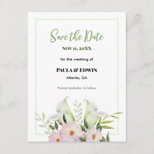 Anúncio de Save The Date de casamento Gentil Rosa 