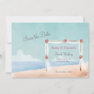 Anúncio de Save the Date de Casamento na Praia