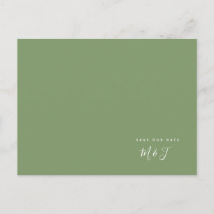 Anúncio de Save the Date de Casamento Verde Simple