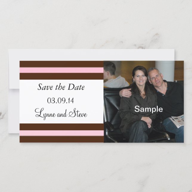 Anúncio de Save the Date de Chocolate Rosa (Frente)