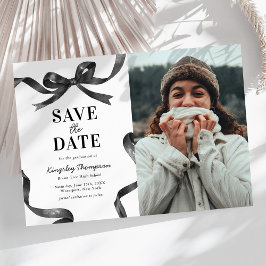 Anúncio de Save the Date de Formatura com Laço Ele