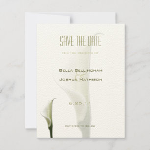 Anúncio de Save the Date de Lírio-de-Calla Branco