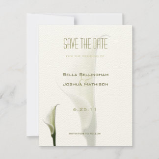 Anúncio de Save the Date de Lírio-de-Calla Branco