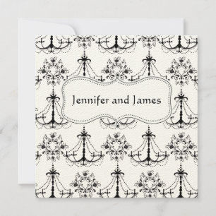 Anúncio de Save The Date de Lustre Creme Preto