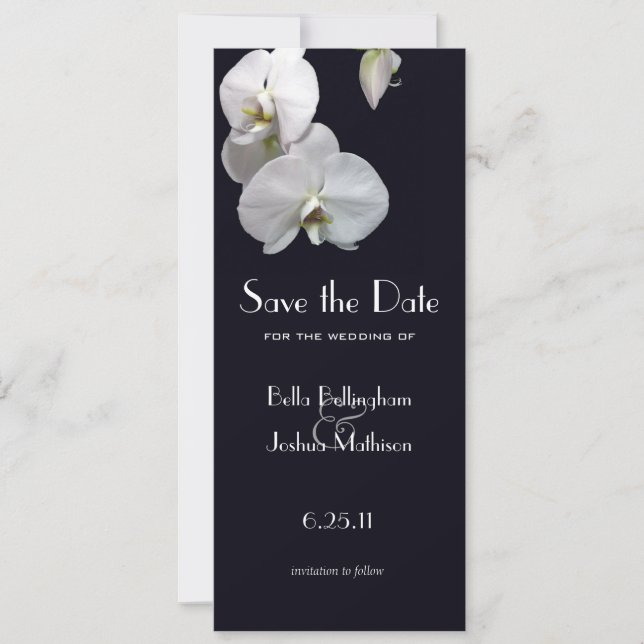 Anúncio de Save the Date de Orquídeas Brancas (Frente)