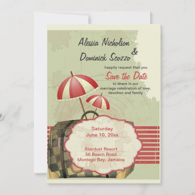 Anúncio de Save the Date de Viagem de Partida (Frente)