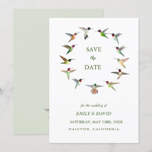 Anúncio de Save the Date do Casamento com Beija-fl