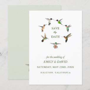 Anúncio de Save the Date do Casamento com Beija-fl