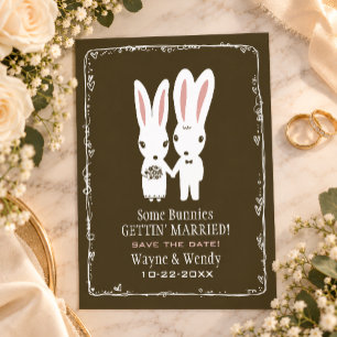 Anúncio de Save the Date do Casamento de Coelhinho
