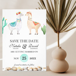 Anúncio de Save the Date do Casamento de Llamas do