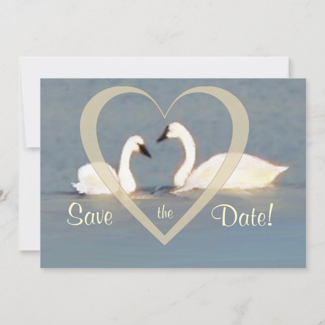 Anúncio de Save the Date dos Cisnes Elegantes (Frente)