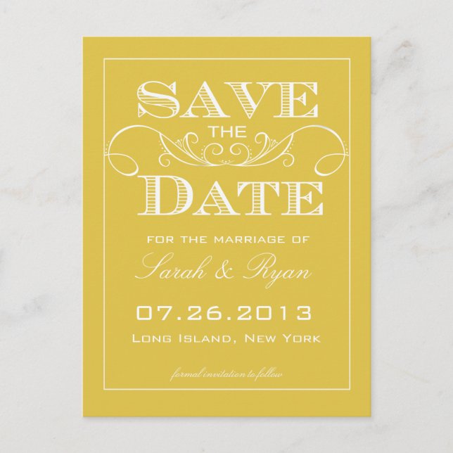Anúncio de Save the Date em Bambu Elegante (Frente)