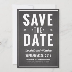 Anúncio de Save the Date em Lousa em Negrito