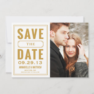 Anúncio de Save the Date em Moldura Vintage