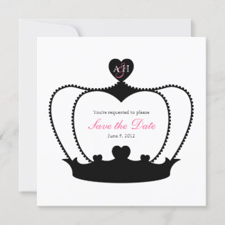 Anúncio de Save the Date em Preto e Branco com Mon