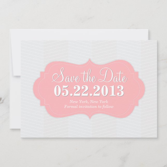 Anúncio de Save the Date Moderno Rosa Corado (Frente)