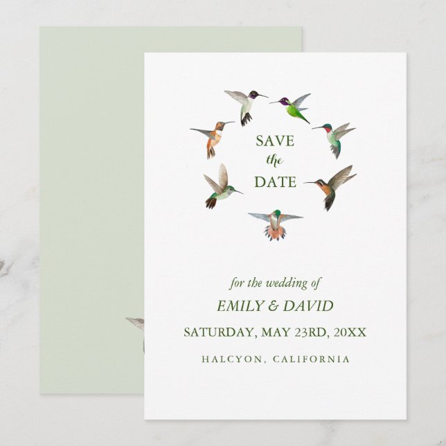 Anúncio de Save the Date para Casamento com Beija- (Frente/Verso)