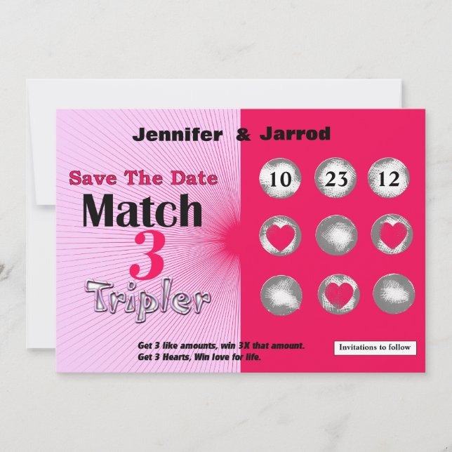 Anúncio de Save the Date Rascunhável Fun Lotto (Frente)