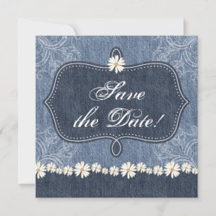 Anúncio de Save the Date Western Denim n Daisies