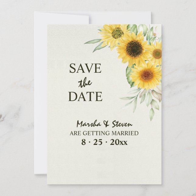 Anúncio de Sunflowers Save the Date (Frente)