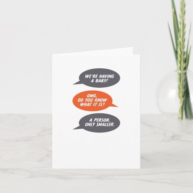 Anúncio de ter um bebê (pequena pessoa) (Frente)